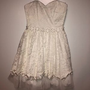 White strapless homecoming dress